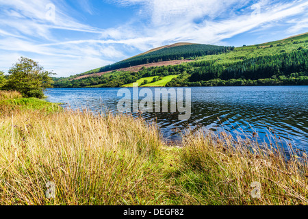 View over the Talybont Reservoir in the Brecon Beacons, Wales, UK Stock Photo