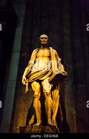 Statue of San Bartolomeo Flayed in Duomo Di Milano, Milan, Lombardy, Italy Stock Photo