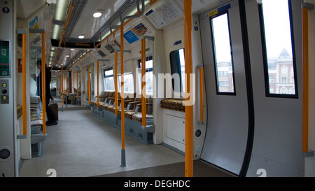 London overground train interior Stock Photo