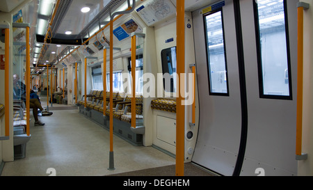 London overground train interior Stock Photo