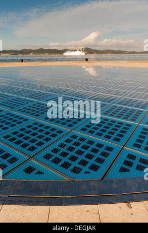 'Pozdrav Zuncu' (Sun Salutation) monument by architect Nikola Basic, Zadar, Zadar county, Dalmatian region, Croatia, Europe. Stock Photo