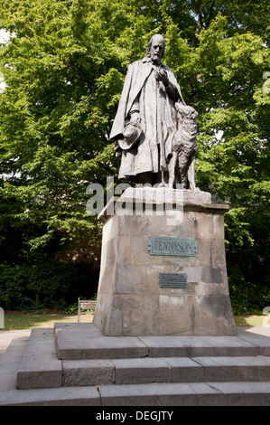 Statue of Alfred Lord Tennyson, Lincoln Cathedral, Lincoln Stock Photo