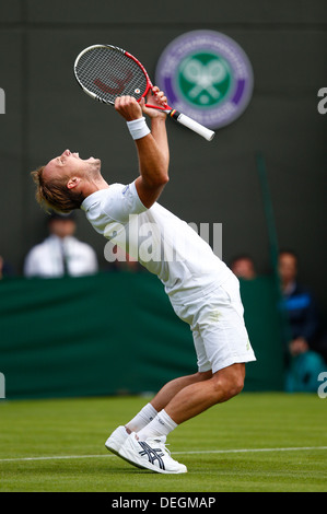 Steve Darcis (BEL)  at the Wimbledon Championships 2013, London, England. Stock Photo