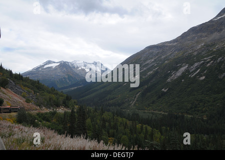 White Pass and Yukon Route  The Klondike Gold Rush, also called the Yukon Gold Rush, the Alaska Gold Rush, the Alaska-Yukon Gold Stock Photo