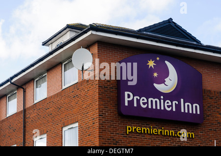 Sign on the outside of a Premier Inn Stock Photo