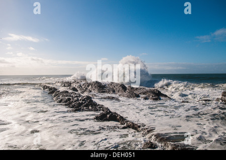 Big surf at Snapper Rocks, Gold Coast, Queensland, Australia Stock Photo