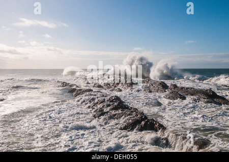 Big surf at Snapper Rocks, Gold Coast, Queensland, Australia Stock Photo