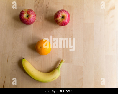 Face made out of fruit. Stock Photo