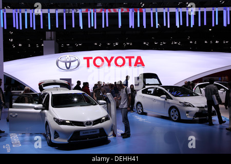International Motor Show in Frankfurt, Germany. Toyota Stand at the 65th IAA in Frankfurt, Germany on September 17, 2013 Stock Photo