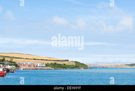 Rural coastal scene at the entrance to Padstow harbour, England. Stock Photo