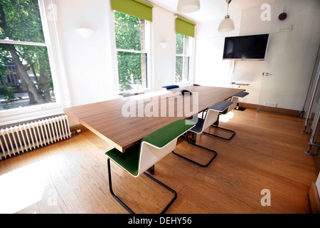 Empty conference room with television Stock Photo