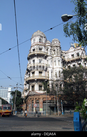 Esplanade mansions built during the British colonial era when Kolkata was the capital of British India Stock Photo