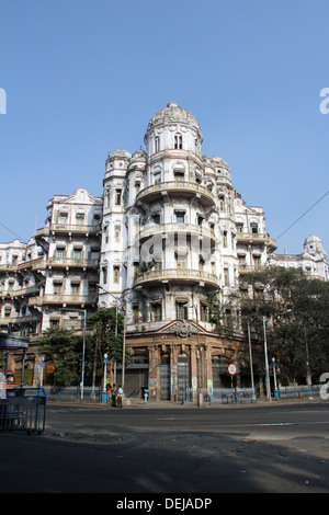 Esplanade mansions built during the British colonial era when Kolkata was the capital of British India Stock Photo