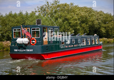 The Willow Trust Narrowboat on the Sharpness Canal, Slimbridge, Gloucestershire, England Stock Photo