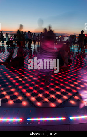 'Pozdrav Zuncu' (Sun Salutation) monument by architect Nikola Basic, Zadar, Zadar county, Dalmatian region, Croatia, Europe. Stock Photo