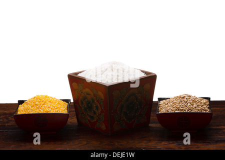 Rice,wheat and corn  Stock Photo