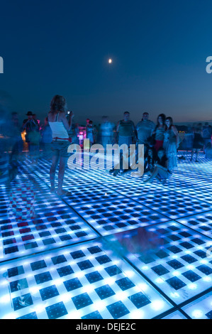 'Pozdrav Zuncu' (Sun Salutation) monument by architect Nikola Basic, Zadar, Zadar county, Dalmatian region, Croatia, Europe. Stock Photo