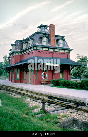 North Bennington Railroad Station depot, Vermont, USA built for the Rutland Railroad in 1880 Stock Photo