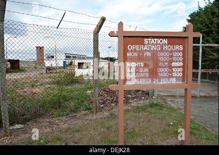 Sign at the former USAF RAF Bentwaters base, Suffolk, England, which closed in 1993 Stock Photo