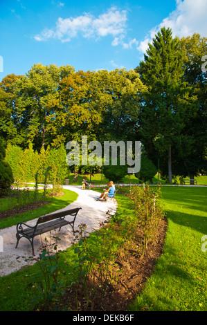 Jiraskovy sady park Hradec Kralove city eastern Bohemia Czech Republic Europe Stock Photo