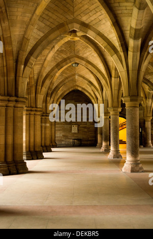 Vertical, colour image of the Cloisters at Glasgow University in Scotland, United Kingdom Stock Photo