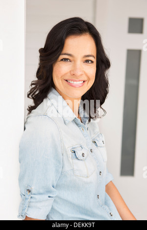 Hispanic woman smiling Stock Photo