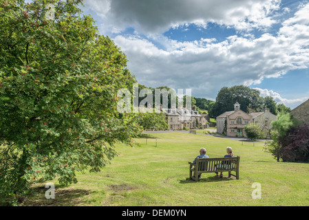 The village green at Langcliffe in North Yorkshire. North West England. Stock Photo