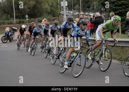 Sidmouth to Haytor, Devon, UK. 20th September 2013. The Peloton on the outskirts of Exeter. Friday 20 September 2013 Tour of Britain Stage 6 Sidmouth to Haytor Dartmoor Devon UK Credit:  Anthony Collins/Alamy Live News Stock Photo