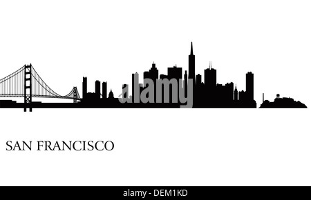 San Francisco city skyline silhouette background Stock Photo