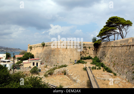 view from the Bastion of Sant'Elia in the Venetian fortress in Rethymno - Crete, Greece Stock Photo