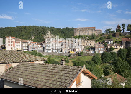 The picturesque village of St-Privat-d'Allier on the GR65 route, The way of St James, France Stock Photo