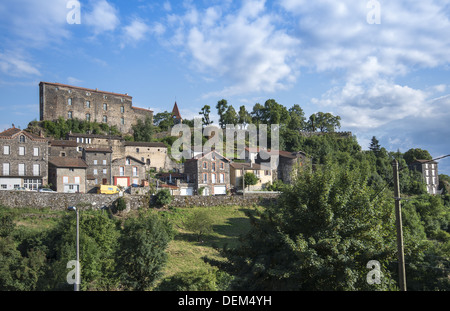 The picturesque village of Saint-Privat-d'Allier on the GR65 route, The way of St James, France Stock Photo