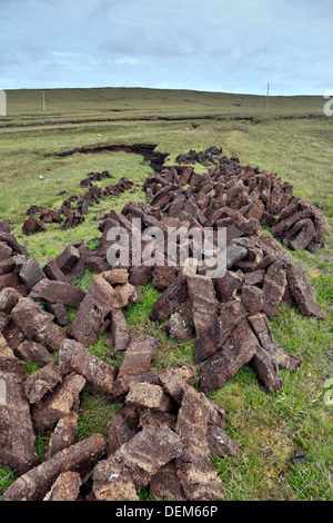 Peat Cutting; Yell; Shetland; UK