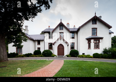 Front Facade of the Lincoln Cottage, Washington DC Stock Photo