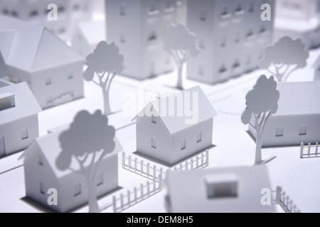 Plastic White Model Houses Stock Photo