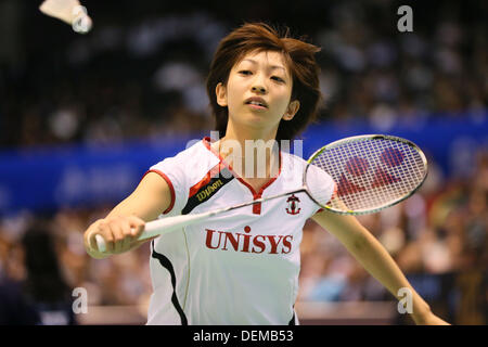 Tokyp. Japan. 20th September 2013. Shizuka Uchida (JPN), SEPTEMBER 20, 2013 - Badminton : Yonex Open Japan 2013 Women's Singles at Tokyo Metropolitan Gymnasium, Tokyo, Japan. Credit:  YUTAKA/AFLO SPORT/Alamy Live News Stock Photo