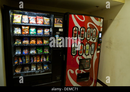 Coca Cola soda and popular snacks vending machines - USA Stock Photo