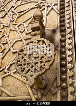 Detail of door handle at the Dar el Makhzen Royal Palace, Fez, Morocco Stock Photo