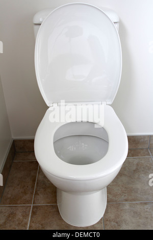 Closeup of toilet, lid open Stock Photo