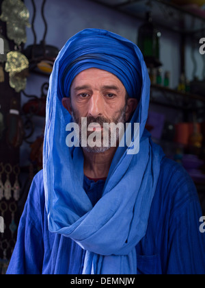 Berber man in Chefchaouen, Morocco Stock Photo