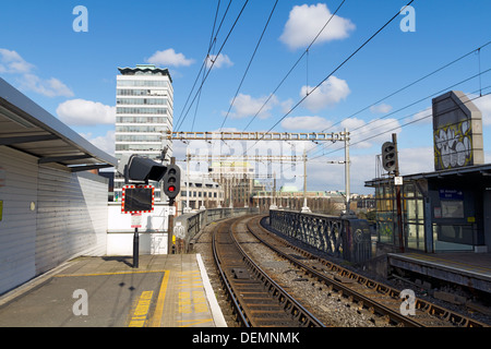 Railway Station Platform in Dublin Ireland Stock Photo