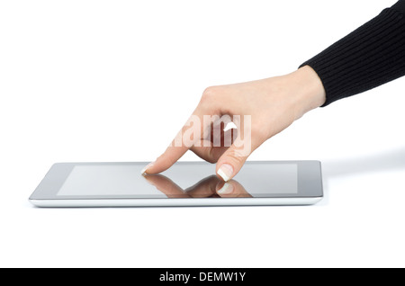 hands holding the tablet computer Stock Photo