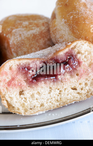 Jelly or jam filled donuts Stock Photo