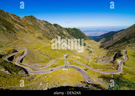 Transfagarasan - the most famous road in Romania, breaking through the mountain Stock Photo