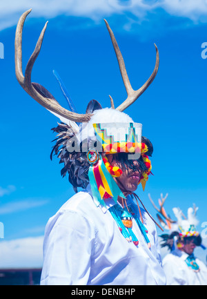Native Americans with traditional costume participates at the 92 annual Inter-tribal ceremonial parade Stock Photo