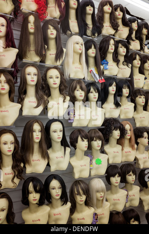 Wig Shop Mannequins Brixton Stock Photo