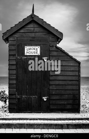Fish smoke house at Brighton beach, UK Stock Photo