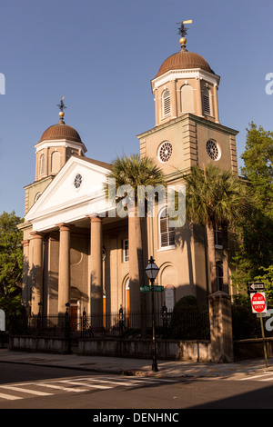 First Scots Presbyterian Church on Meeting Street in Charleston, SC. Stock Photo