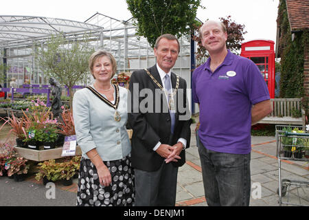 Knockholt,UK,22nd September 2013,The Mayor and Mayoress attended the Bromley In Bloom Competition and posed with the owner of Coolings Garden Centr Credit: Keith Larby/Alamy Live News Stock Photo