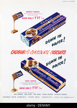 Cadbury's Chocolate Biscuits Vintage Advert Stock Photo - Alamy